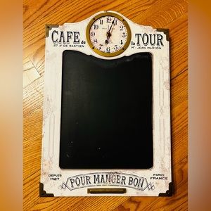 Cafe De La Tour Chalkboard And Clock！